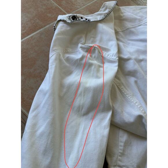 Hearts of Palm White Brown Wood Beads Pockets 3/4 Sleeve Cropped Jacket size 16W - Picture 12 of 13